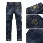 versace denim jeans pantalons longs jeunesse hole blue